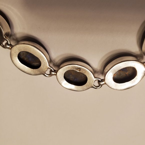 LAPIS  LAZULI  STERLING  SILVER  BRACELET - Picture 7 of 10